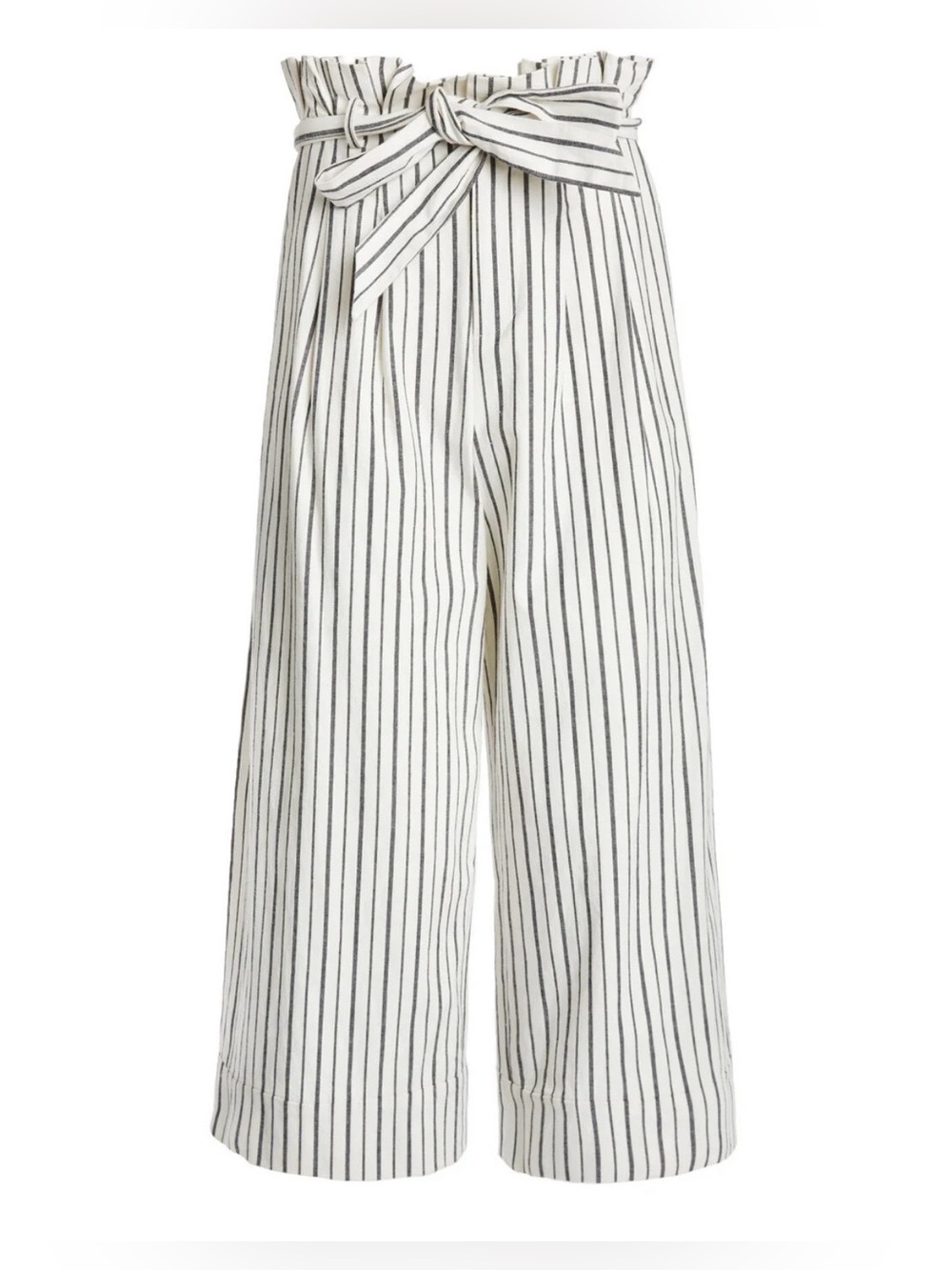 Alice + Olivia Ryan Striped Stretch-Cotton Culottes Size